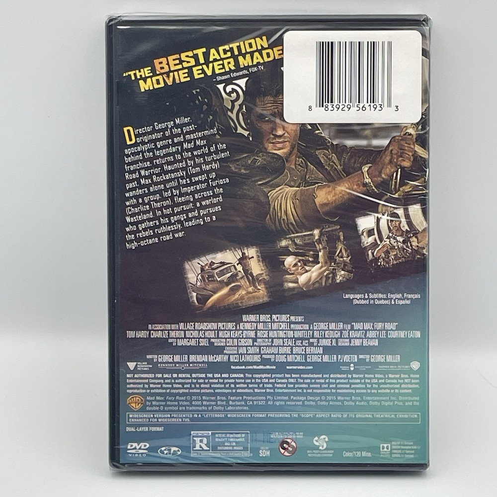NEW Mad Max: Fury Road DVD 2015 Tom Hardy Charlize Theron - SEALED NIP Movie - Picture 2 of 6